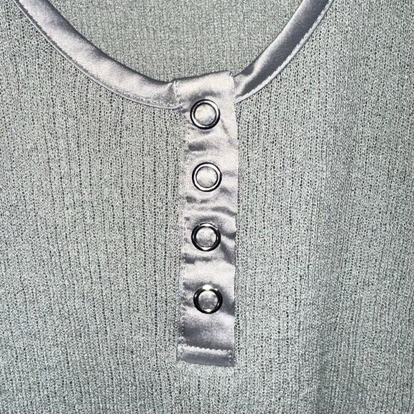 Zara Grey Scoop Neck Delicate Sheer Viscose Linen Mesh Knit Tank Top Size XS - Picture 4 of 15